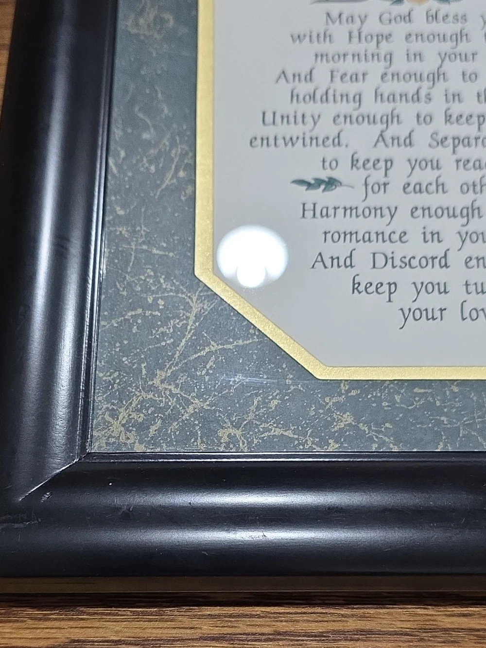 Black Framed 'A Marriage Blessing' Wall Art Vintage